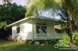 China One Bedroom Steel Beach Bungalow , Small Prefab House Kits , LIght Steel Foundation supplier